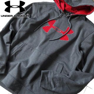 アンダーアーマー(UNDER ARMOUR)の美品 M アンダーアーマー メンズ 裏起毛パーカー グレー(パーカー)