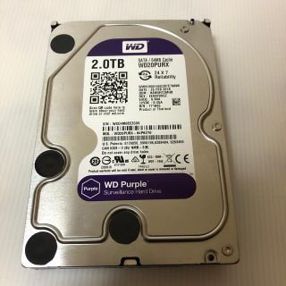 中古 WD Purple WD20PURX 2TB HDD(PCパーツ)