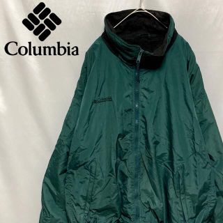 コロンビア(Columbia)のColumbia コロンビア 中フリースブルゾン グリーン L 刺繍ロゴ(ブルゾン)