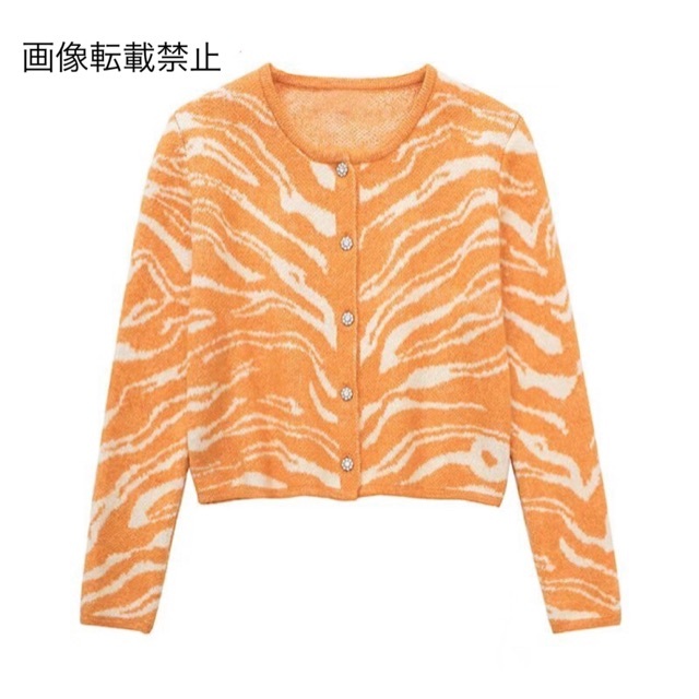 ZARA - 💝2月新作🍫7287◇ゼブラ柄 ニット カーディガンの通販 ZARA - 💝2月新作🍫7287◇ゼブラ柄 ニット カーディガンの通販