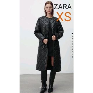 ザラ(ZARA)の新品 ZARA フェイクレザー ロングパフジャケット XS(ロングコート)