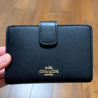 コーチ(COACH)のコーチ　少し訳あり　二つ折り財布　黒(折り財布)