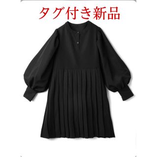 グレイル(GRL)の\新品/GRL プリーツ切替ヘンリーネックワンピース(ひざ丈ワンピース)