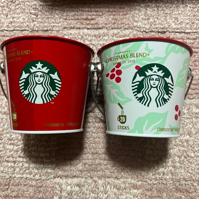 Starbucks Coffee(スターバックスコーヒー)の2018 スターバックス　バケツ　小物入れ　2点セット インテリア/住まい/日用品のインテリア小物(小物入れ)の商品写真