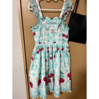 アンジェリックプリティー(Angelic Pretty)のチェックいちごワンピース　さくらんぼ (ひざ丈ワンピース)