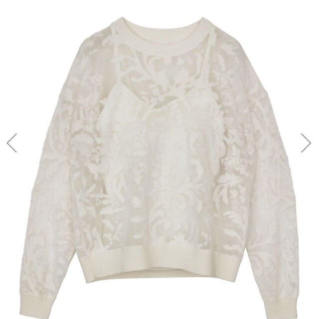 買いオンラインストア AMERI DEVORER FLOWER SHEER TOP アメリ ニット