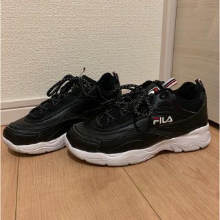 フィラ(FILA)のFILA 厚底 スニーカー ブラック ホワイト 24.0(スニーカー)