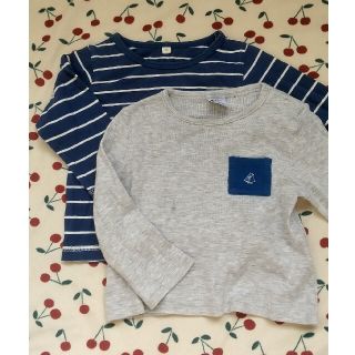 プチバトー(PETIT BATEAU)のロンT 薄手長袖 トップス 2枚組(Ｔシャツ)