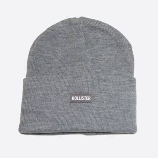 ホリスター(Hollister)の★新品★ホリスター★アクリルリブニットロゴビーニー (Grey)(ニット帽/ビーニー)