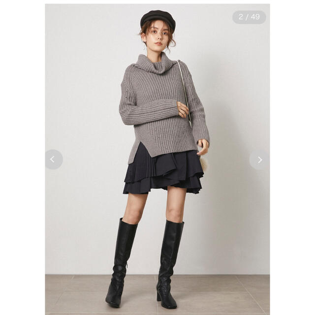 SNIDEL - 【ONLINE限定】フリルコンビニットワンピース GRYの通販 by