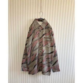 古着　ヴィンテージ   レトロ　総柄シャツ　ビッグシルエットused ビンテージ(シャツ)