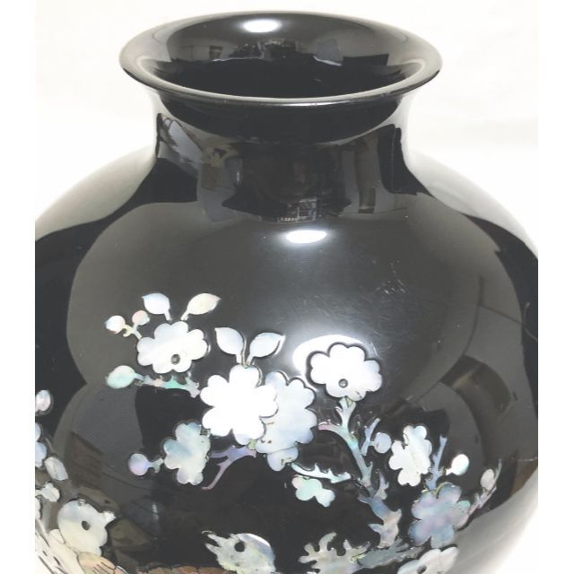 螺鈿細工 花鳥図 花入 花器 花瓶 賞瓶 壺 中国美術品 置物 WWWT035