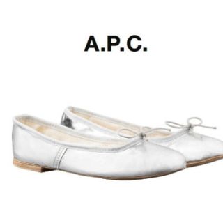 アーペーセー(A.P.C)のA.P.C.x Porselli 　メタリックレザー　silver(バレエシューズ)