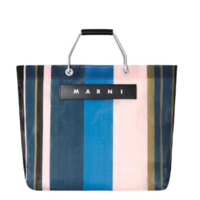 MARNI マルニ フラワーカフェ ストライプバッグ ナイトブルー - www ...