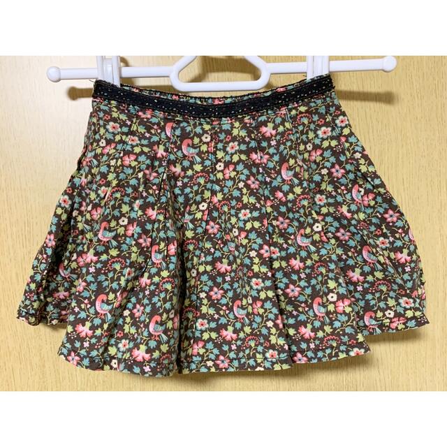 babyGAP(ベビーギャップ)のbaby gap ベビー ギャップ 小花鳥柄 スカート 茶 キッズ/ベビー/マタニティのキッズ服女の子用(90cm~)(スカート)の商品写真