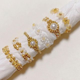 【即購入可】ビーズリング6点セット　300円　No.03(リング)