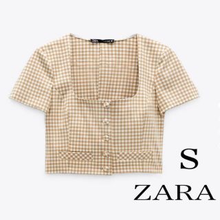 ザラ(ZARA)のZARA ザラ　ギンガムチェック　トップス　(シャツ/ブラウス(半袖/袖なし))