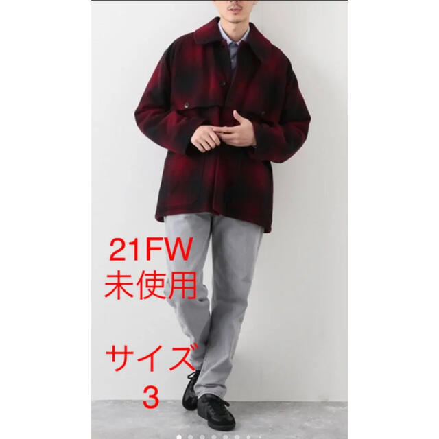 美品】21FW COMOLI ナッピングウールチェックマッキノウクルーザー3 ...