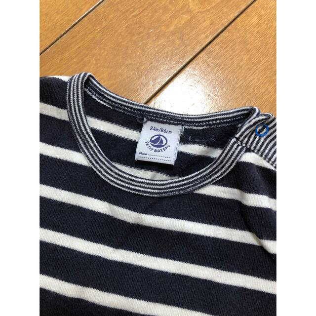 PETIT BATEAU(プチバトー)のプチバトー＊ボーダー柄ロンT 24m キッズ/ベビー/マタニティのベビー服(~85cm)(Ｔシャツ)の商品写真