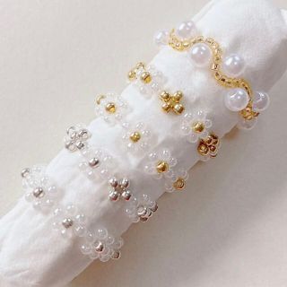 【即購入可】ビーズリング5点セット　300円　No.19(リング)