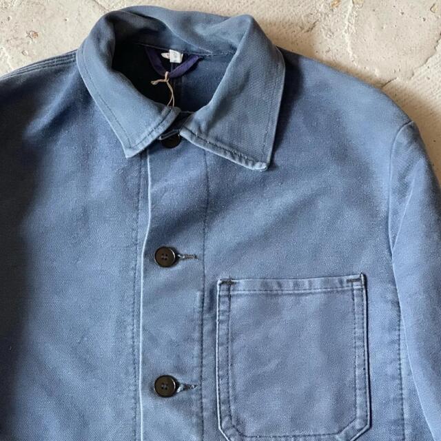 50s French vintage Blue moleskin jacket メンズのジャケット/アウター(カバーオール)の商品写真