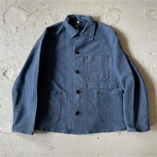 50s French vintage Blue moleskin jacket(カバーオール)