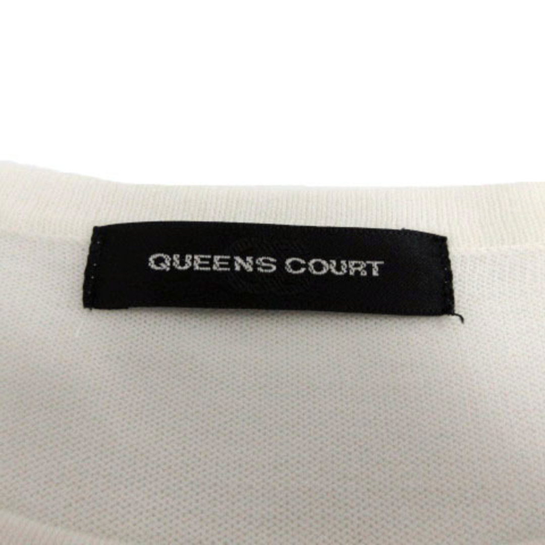 QUEENS COURT(クイーンズコート)のクイーンズコート アンサンブルニット カーディガン ニット 黒 オフ 白 2 レディースのトップス(アンサンブル)の商品写真