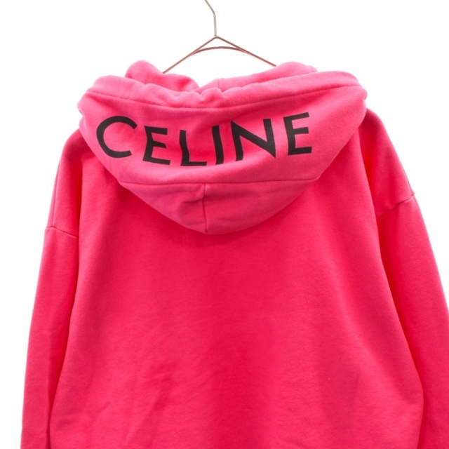 CELINE セリーヌ 21SS LOOSE HOODIE WHIT HOOD LOGO 2Y499052H フードロゴスウェットプルオーバーパーカー ピンク