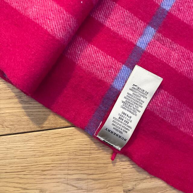 BURBERRY(バーバリー)のバーバリー　マフラー　美品！　ピンク！カシミヤ 100% レディースのファッション小物(マフラー/ショール)の商品写真