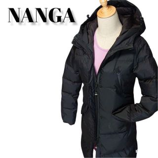 ナンガ(NANGA)のナンガ ダウンハーフコート 日本製 0 黒 ブラック 高機能 高品質 大人可愛い(ダウンジャケット)