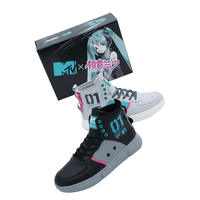 初音ミク×MTV♡コラボスニーカー♡グレー27.0cm メンズの靴/シューズ(スニーカー)の商品写真