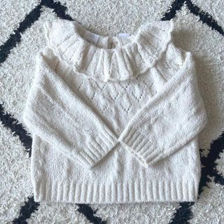 ザラキッズ(ZARA KIDS)のZARAベビーガール　ZARAキッズ　白ニット　春ニット(ニット)