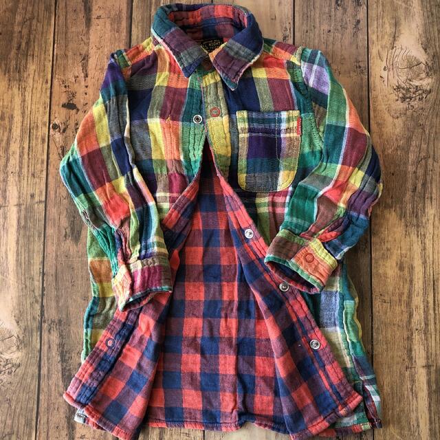 JUNK STORE(ジャンクストアー)のJUNKSTORE  リバーシブルワンピース  90 キッズ/ベビー/マタニティのキッズ服女の子用(90cm~)(ワンピース)の商品写真