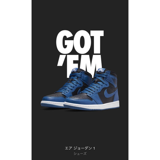 NIKE AIR JORDAN1 DARK MARINA BLUE 27.5靴/シューズ