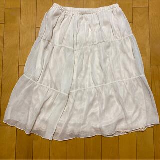 ナイスクラップ(NICE CLAUP)の【ナイスクラップ】白スカート　フリーサイズ(ひざ丈スカート)