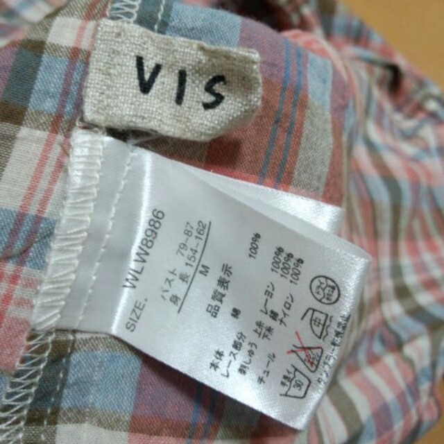 ViS(ヴィス)のVIS チェックシャツ*襟ﾚｰｽ レディースのトップス(シャツ/ブラウス(長袖/七分))の商品写真