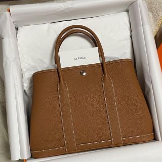 エルメス(Hermes)のHERMESガーデンパーティー30 tpm ゴールド(ハンドバッグ)