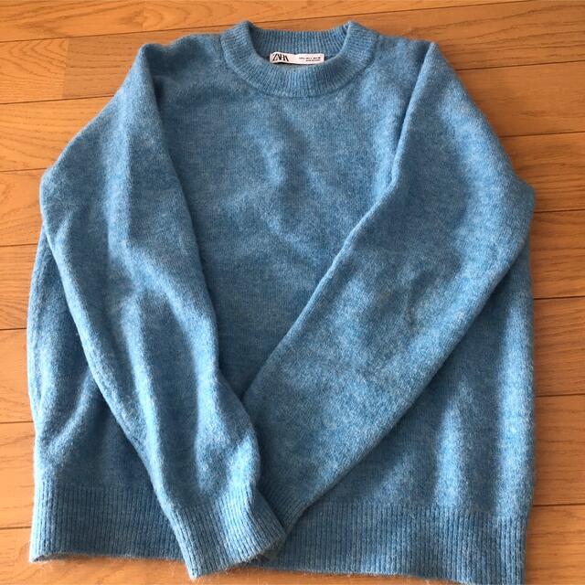 ZARA - ZARA ウール&アルパカブレンド ニット ブルーの通販 by ZARA - ZARA ウール&アルパカブレンド ニット ブルーの通販 by