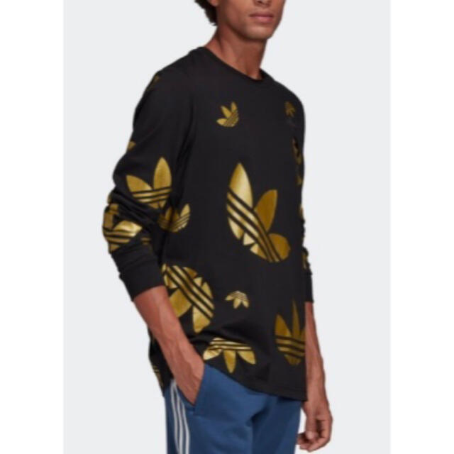 adidas(アディダス)のadidas トレフォイル　総柄　レア　ゴールド　ブラック メンズのトップス(Tシャツ/カットソー(七分/長袖))の商品写真