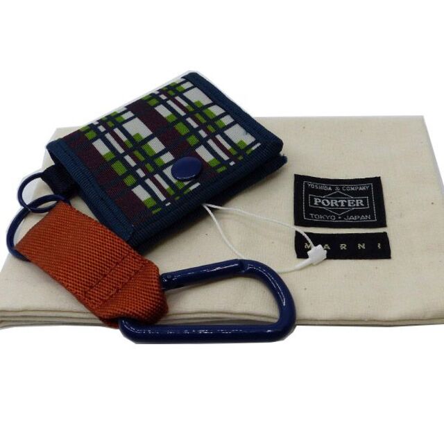 再入荷 MARNI PORTER チェック コインケース グリーン - コインケース