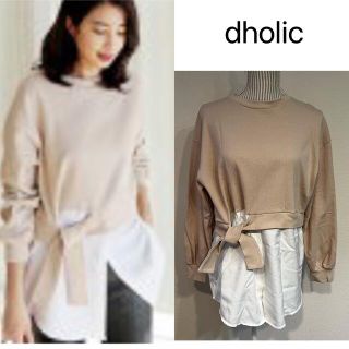 ディーホリック(dholic)の【美品】dholic. レイヤードタイスウェットトップス♪(カットソー(長袖/七分))