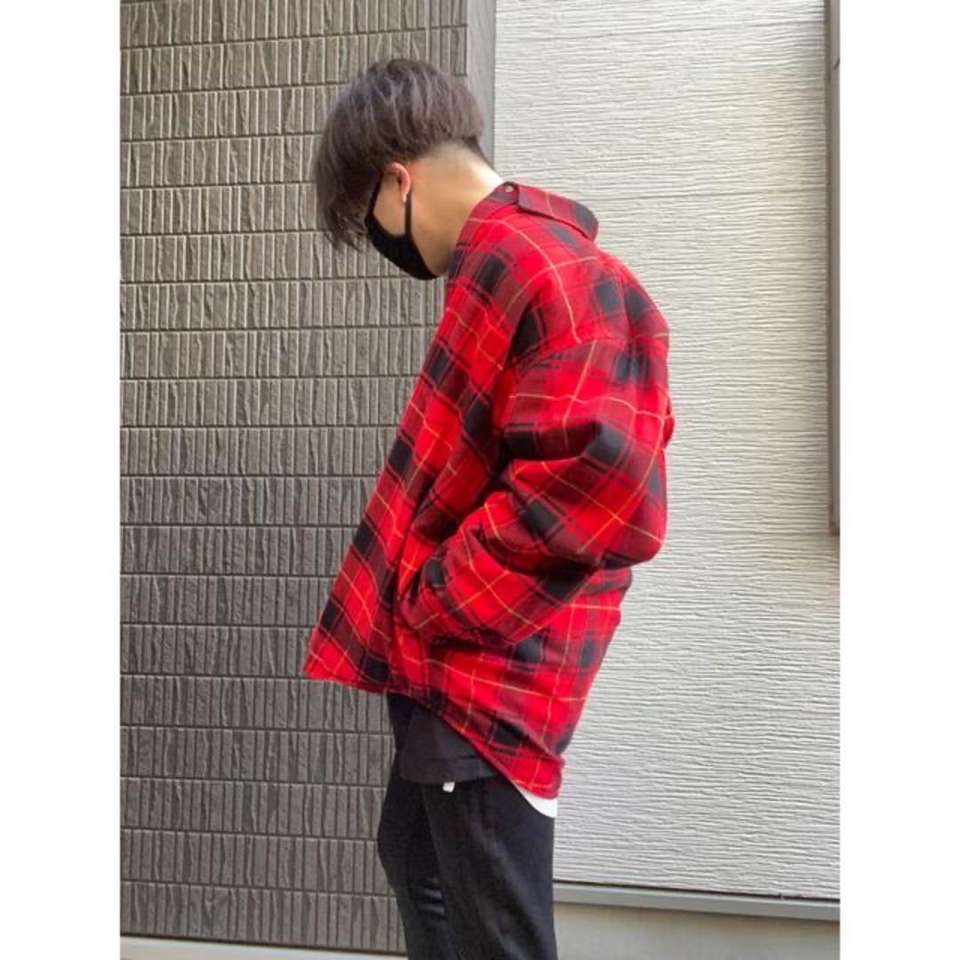 BALENCIAGA - BALENCIAGA バレンシアガ 中綿 チェック シャツ 美 BALENCIAGA - BALENCIAGA バレンシアガ 中綿 チェック シャツ 美