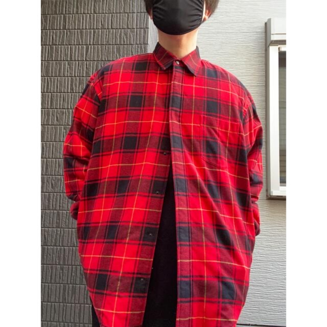 BALENCIAGA - BALENCIAGA バレンシアガ 中綿 チェック シャツ 美 BALENCIAGA - BALENCIAGA バレンシアガ 中綿 チェック シャツ 美