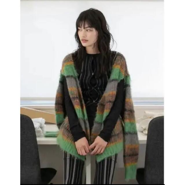 perverze Stripe Mohair Wide Cardigan  レディースのトップス(カーディガン)の商品写真