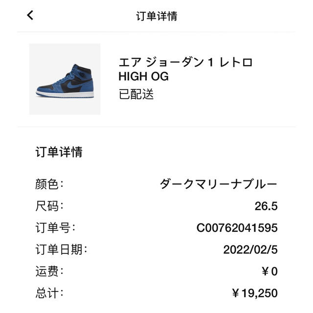 NIKE(ナイキ)のNIKE Air Jordan 1 Dark Marina Blue26.5cm メンズの靴/シューズ(スニーカー)の商品写真