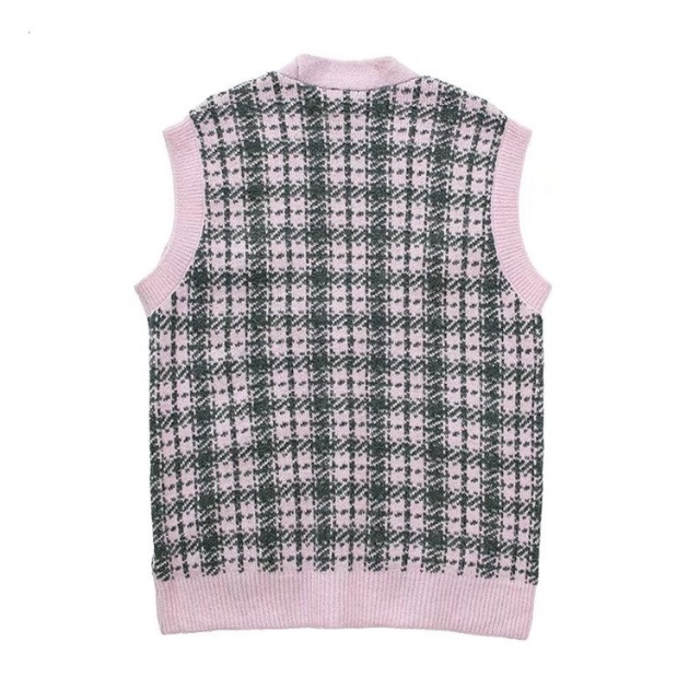 ZARA - 💝2月新作🍫7306◇チェック柄 ニット ベストの通販 by ZARA - 💝2月新作🍫7306◇チェック柄 ニット ベストの通販 by