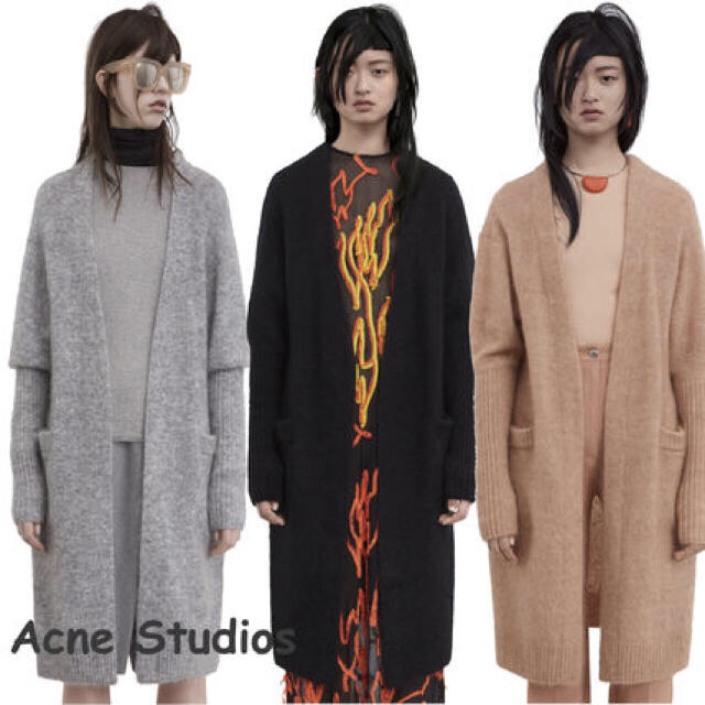 新品 アクネストゥデオズ Acne Studios モヘアニットカーディガン 黒