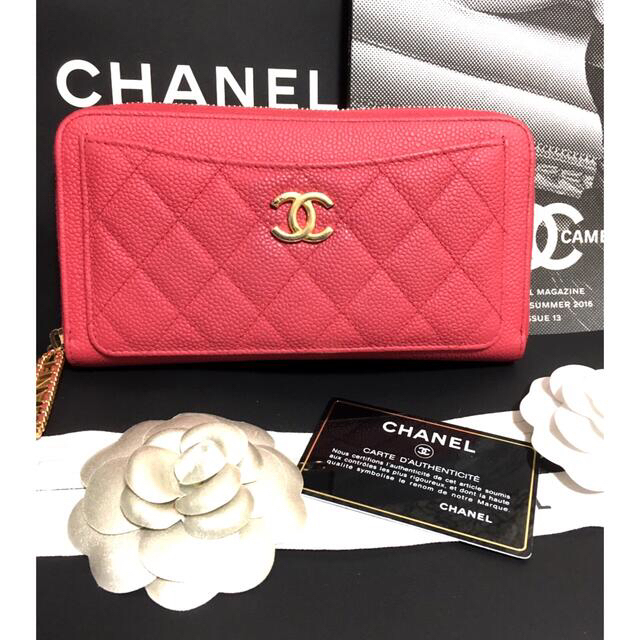 CHANEL(シャネル)の専用♡限定♡超美品 シャネル キャビアスキン ラウンドジップ 長財布  正規品 レディースのファッション小物(財布)の商品写真