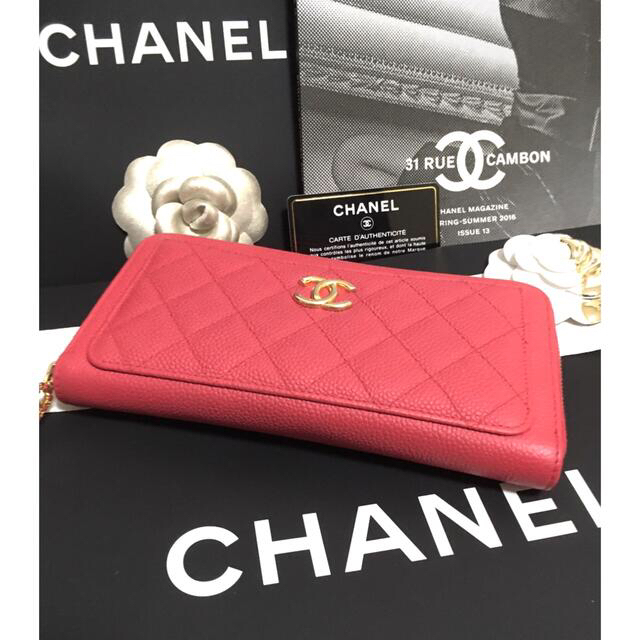 CHANEL(シャネル)の専用♡限定♡超美品 シャネル キャビアスキン ラウンドジップ 長財布  正規品 レディースのファッション小物(財布)の商品写真