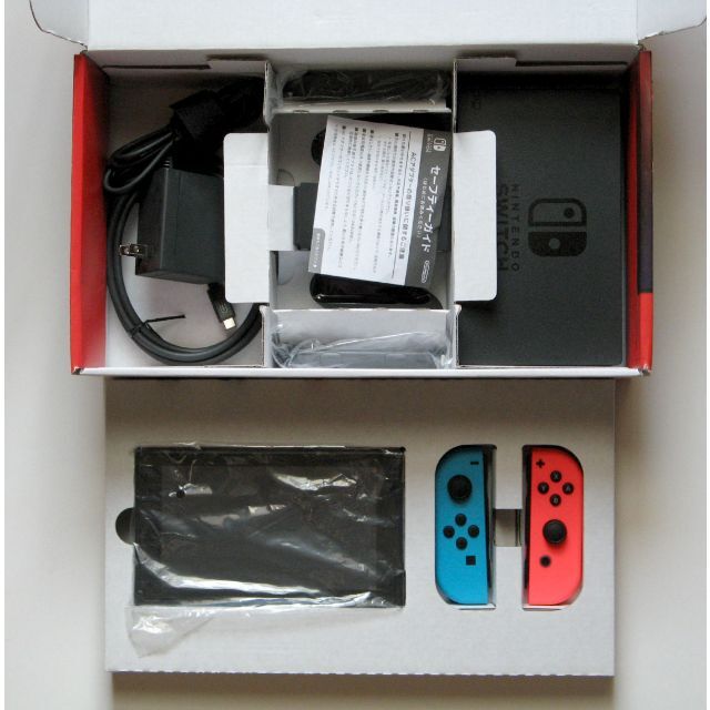 Nintendo Switch(ニンテンドースイッチ)の送料込 状態良 ニンテンドースイッチ ネオンブルーレッド バッテリー長持ち版  エンタメ/ホビーのゲームソフト/ゲーム機本体(家庭用ゲーム機本体)の商品写真